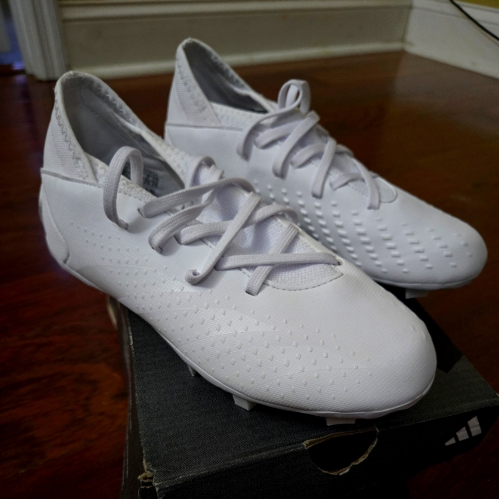 Adidas White Soccer Cleats Kids Size 2.5 And 2